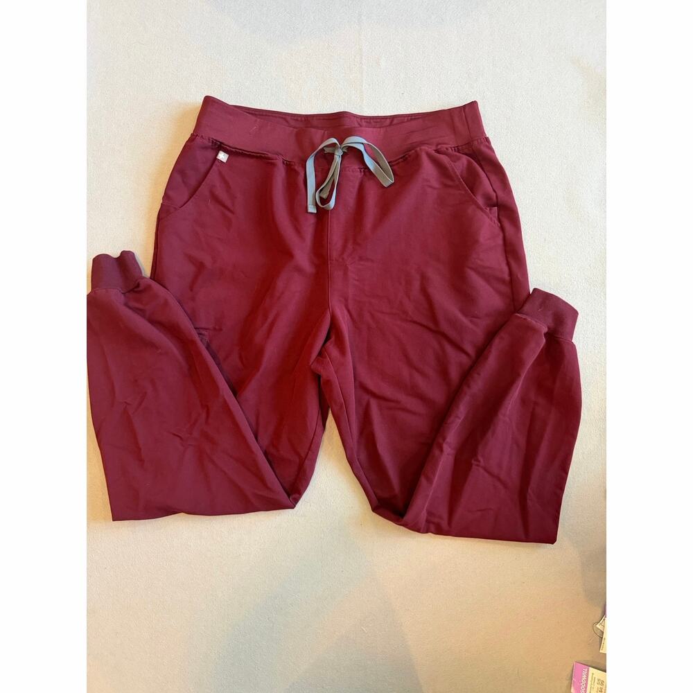 FIGS Technical Collection Jogger Scrub Pants Burgundy Wine women’s XL